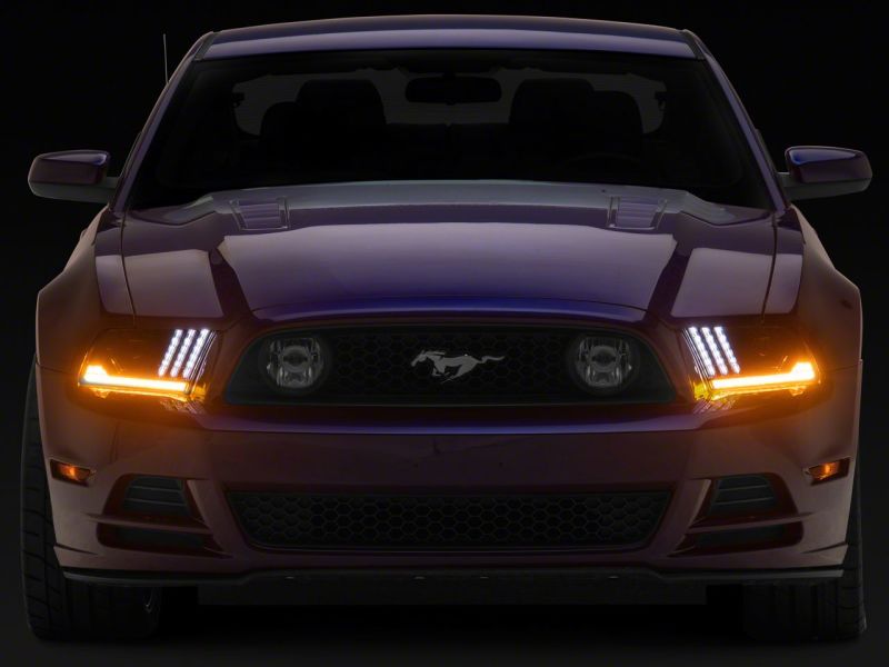 Raxiom 13-14 Ford Mustang LED Projector Headlights SEQL Turn Signals- Blk Housing (Clear Lens)-thumbmail-8