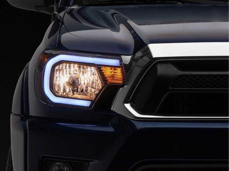 Raxiom 12-15 Toyota Tacoma Axial Series Headlights/Seq LED Bar- Black- Clear Lens-thumbmail-7