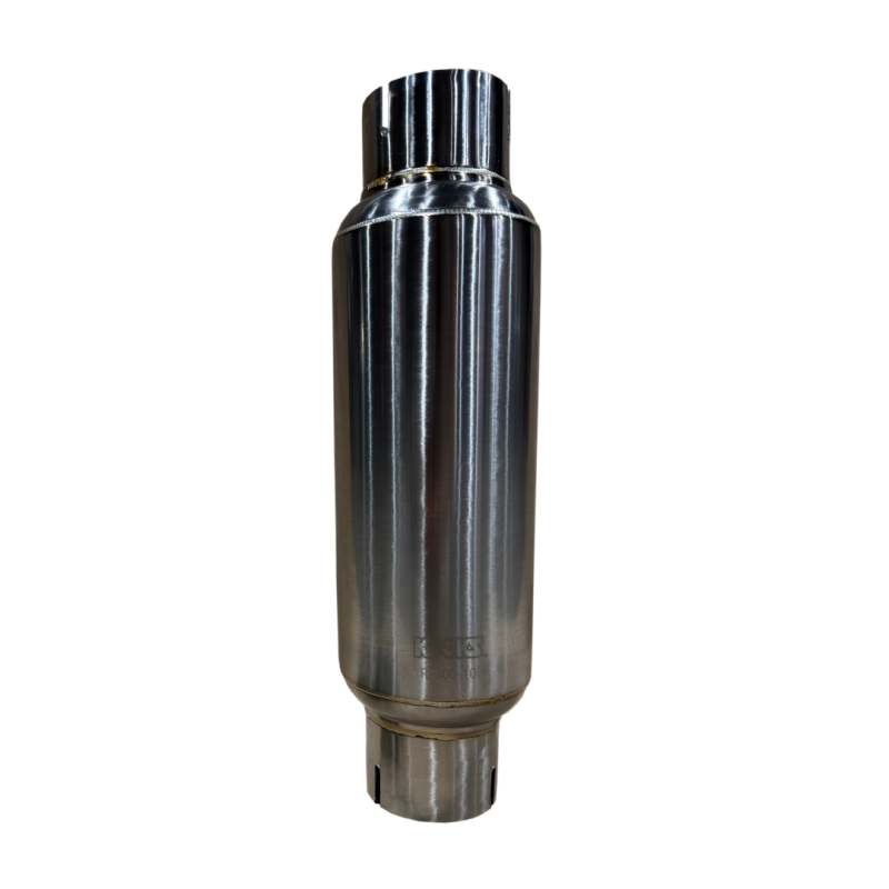 Kooks 3in Round Clamp In Muffler 10in Long Body Polished Stainless Steel-thumbmail-3