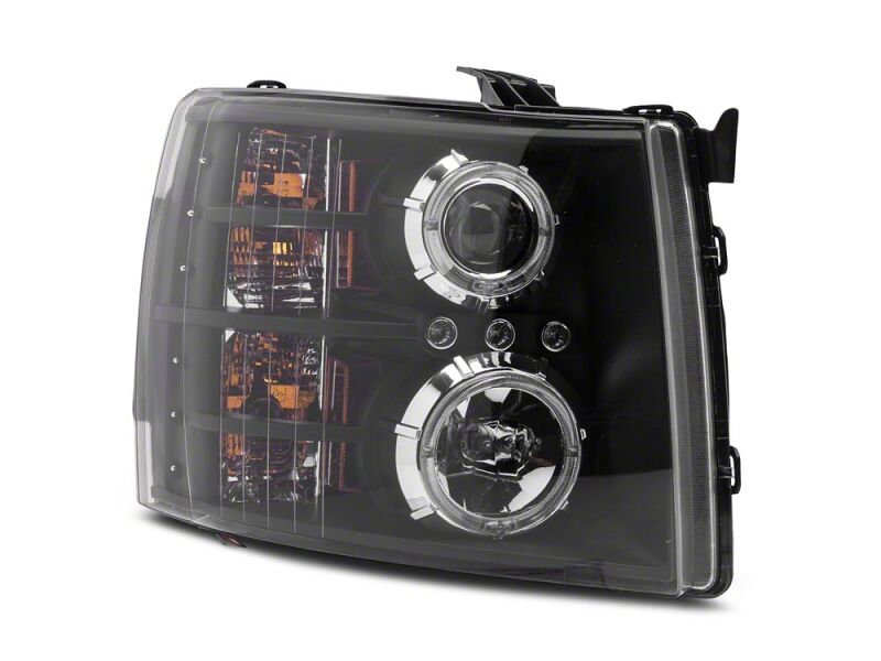 Raxiom 07-13 Chevrolet Silverado 1500 LED Halo Projector Headlights- Black Housing- Clear Lens-thumbmail-6