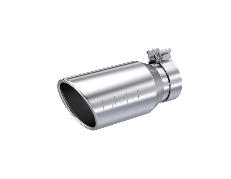 MBRP T304 Stainless Steel, 4.5inOD, 3.2i Inlet ID, 10in Length, Single Walled, Angled Cut Rolled End-thumbmail-1