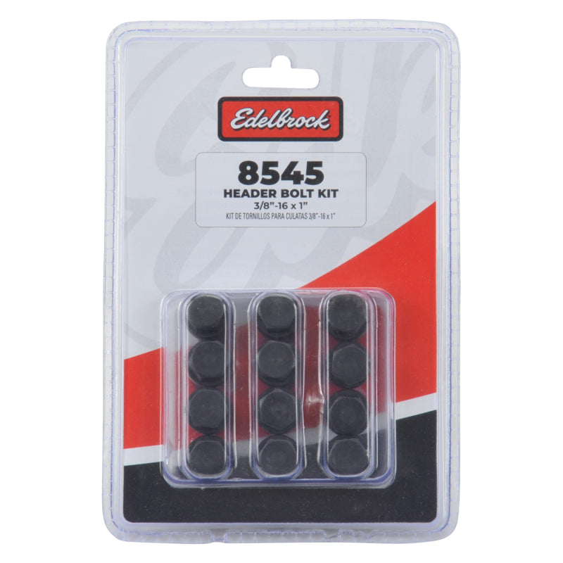 Edelbrock Exhaust Header Bolts 3/8in-16 X 3/4in, Black Oxide (Set Of 12)-thumbmail-1