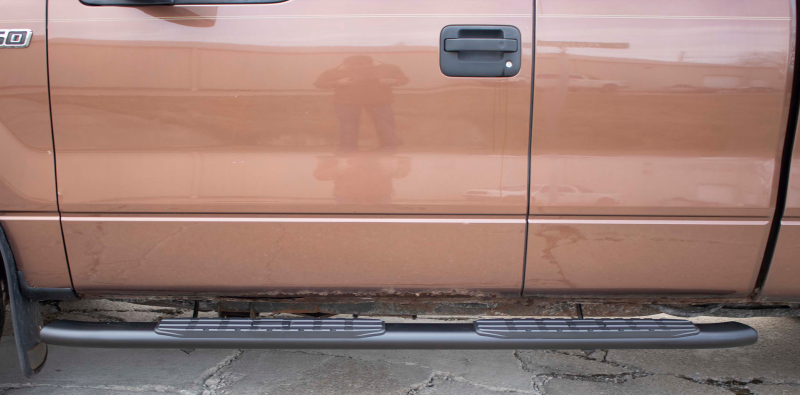 Fishbone Offroad 09-14 Ford F150 Extended Super Cab Oval Side Steps - Black Textured-thumbmail-7