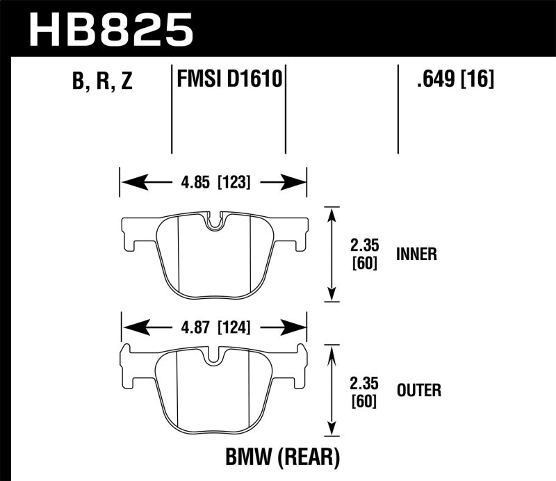 Hawk 13-15 BMW 335i/335i xDrive / 14-16 BMW 435i/435i xDrive HPS 5.0 Rear Brake Pads-thumbmail-2