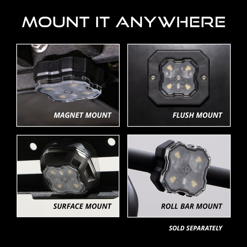 Diode Dynamics Stage Series SXS Rock Light Installer Kit - White Diffused M8 (4-pack)-thumbmail-5