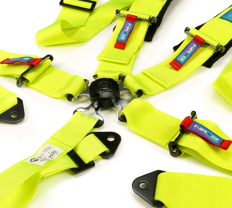 NRG SFI 16.1 5Pt 3 Inch Seat Belt Harness with Pads / Cam Lock - Neon Green-thumbmail-5