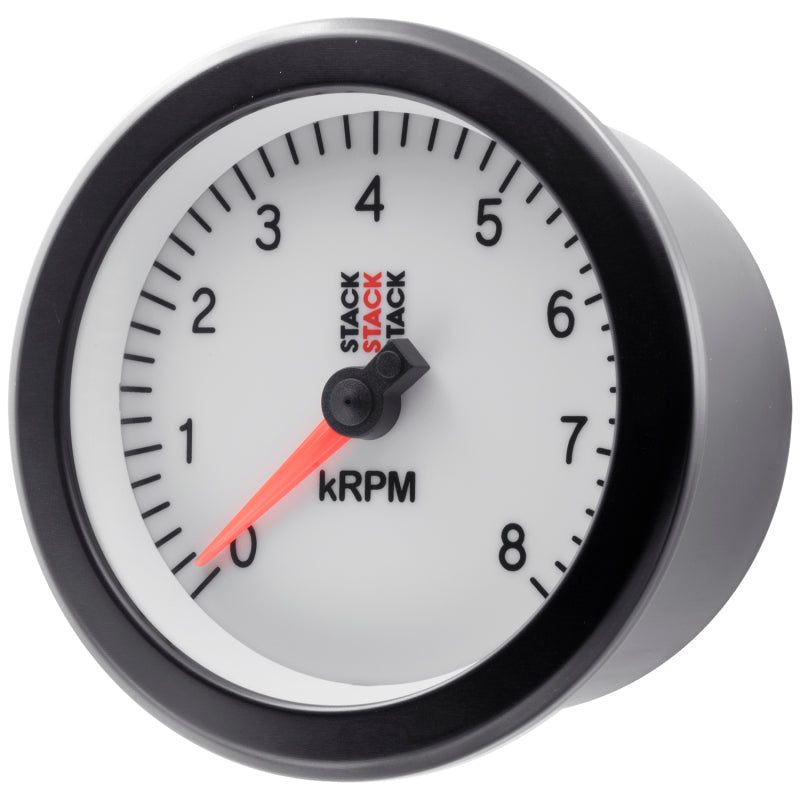 Autometer Stack Sport 88mm 0-8K RPM Tachometer - White-thumbmail-3