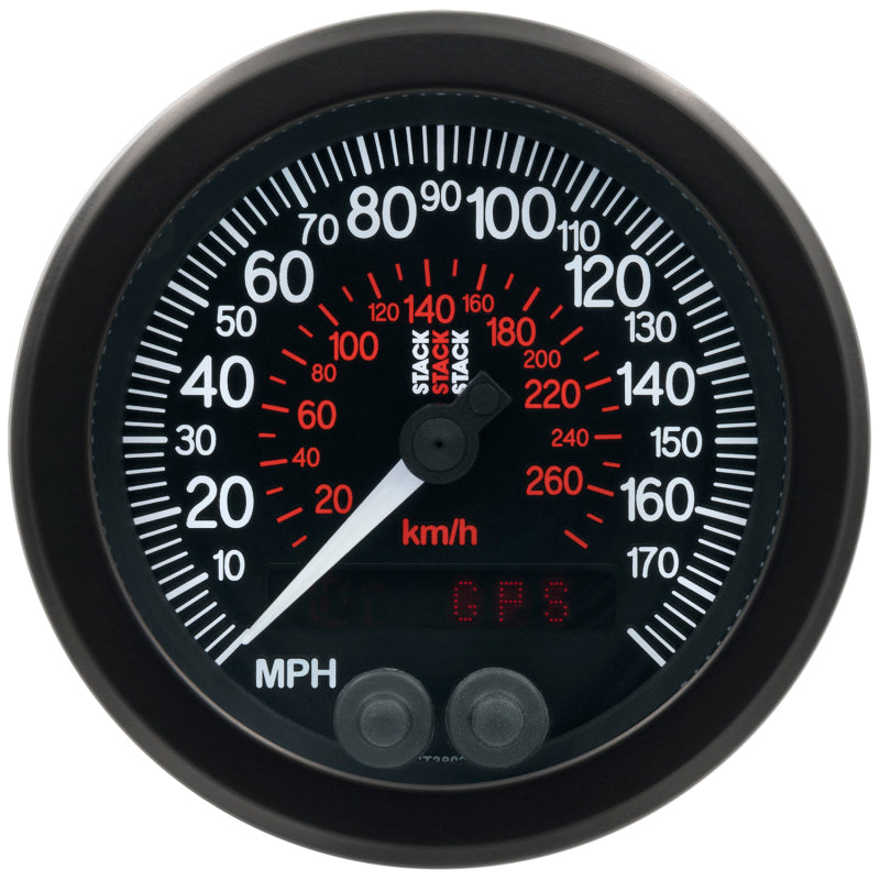 Autometer Stack Instruments 88mm 0-180 MPH 290 KM/H GPS Speedometer - Black-thumbmail-4