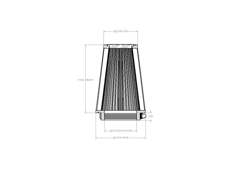 aFe POWER Universal Clamp-On Air Filter w/ D2 Dura-Dry Media 3-5/16in F x 5in B x 3-1/2in T x 7in H-thumbmail-5