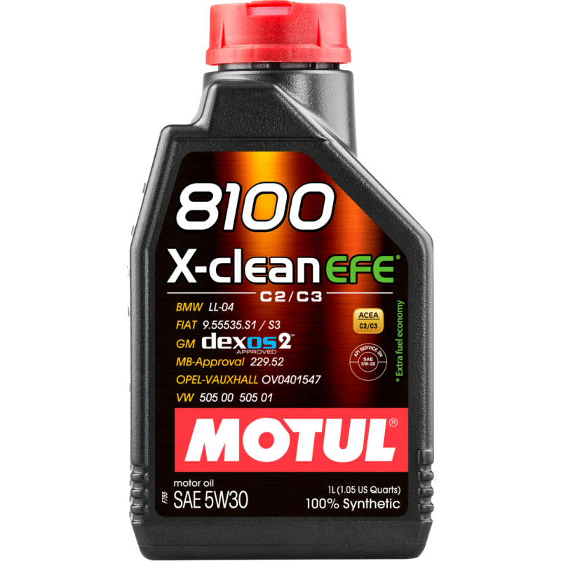 Motul 1L Synthetic Engine Oil 8100 X-CLEAN 5W30 (case of 12)-thumbmail-1