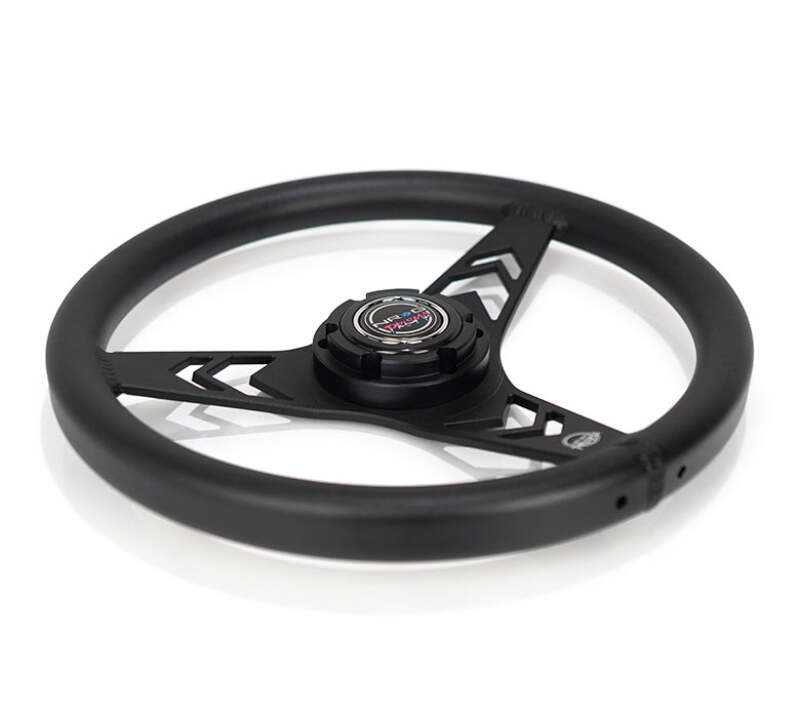 NRG Aluminum Steering Wheel 330mm - Arow Cutout - Ergonomic Grip - Anadized Black-thumbmail-2