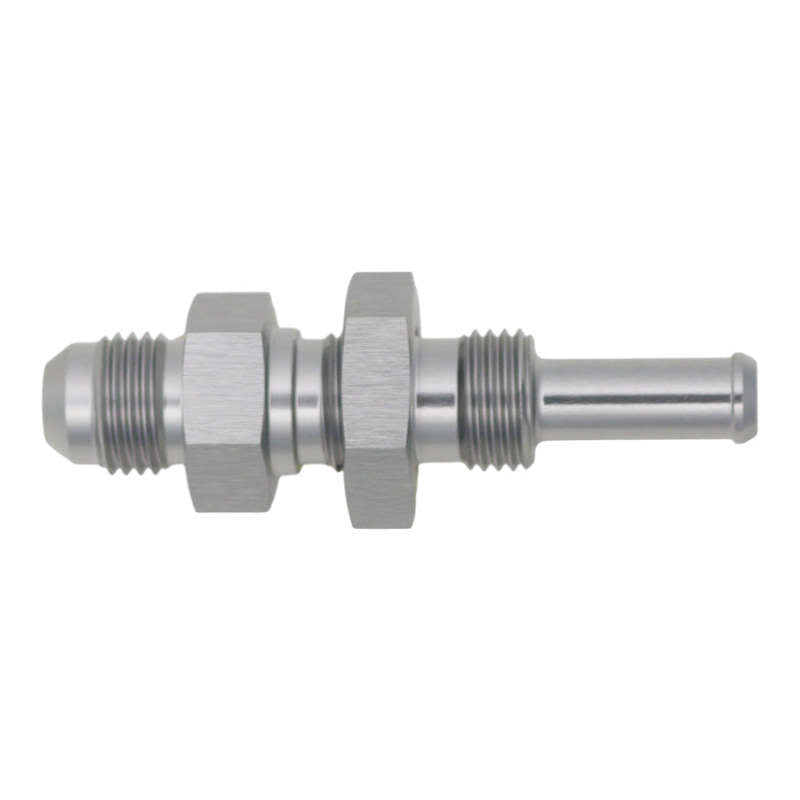 DeatschWerks 6AN Male Flare to Straight 5/16in Single Hose Barb - Anodized DW Titanium-thumbmail-1