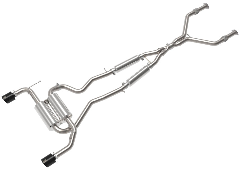 aFe 14-15 Infiniti Q50 V6 3.7L Takeda 2.5in 305 SS Cat Back Exhaust System w/ Black Tips-thumbmail-1