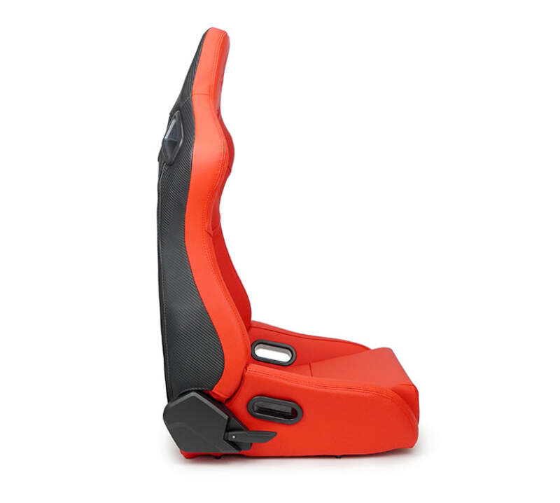 NRG Omega Reclinable Racing Seat (Pair) Red with Black Carbon Vinyl Back-thumbmail-5