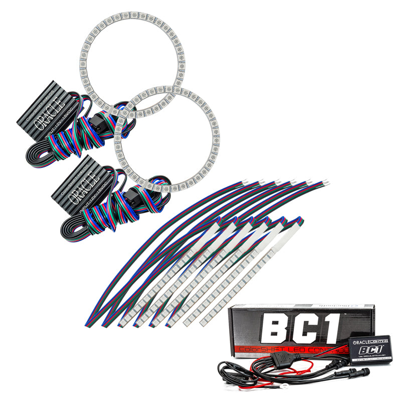 Oracle 15-17 Ford Mustang V6/GT/Shelby DRL Upgrade w/ Halo Kit - ColorSHIFT w/ BC1 Controller-thumbmail-1