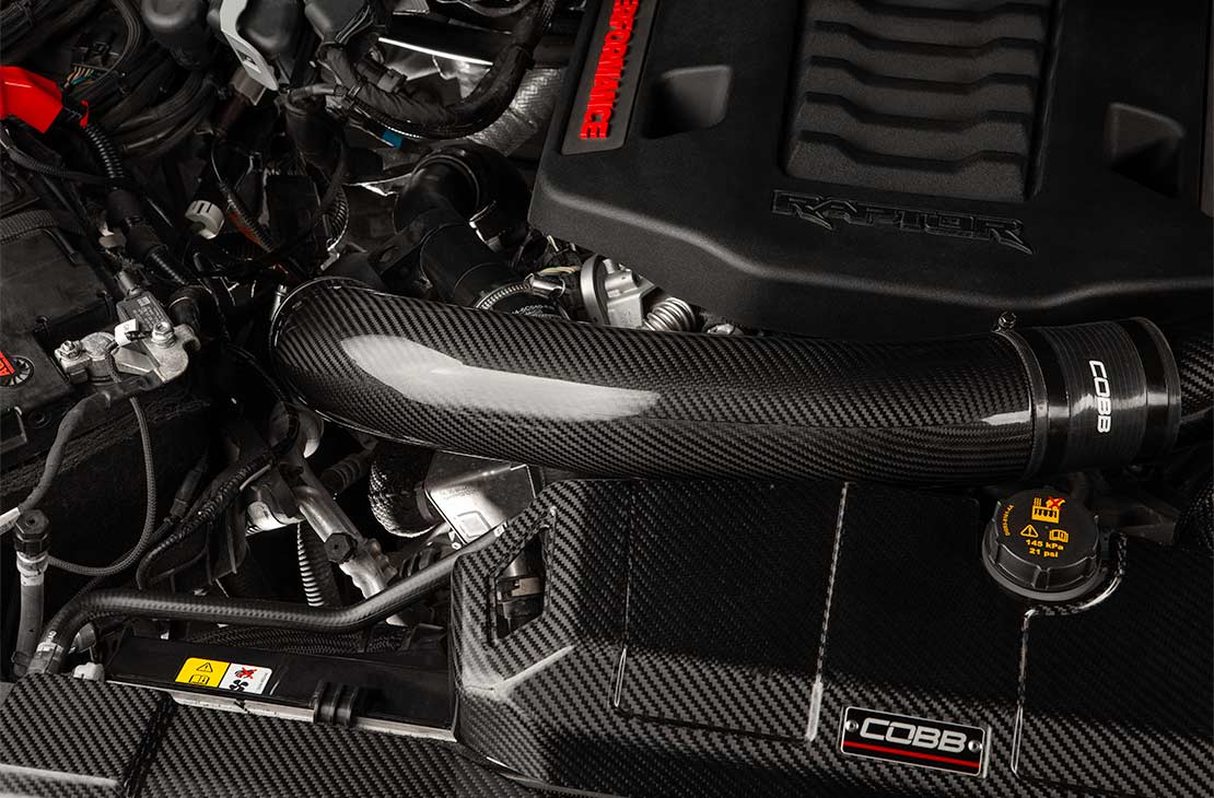 COBB Redline Carbon Fiber Turbo Inlets Ford F-150 Raptor Gen 3 detail product view