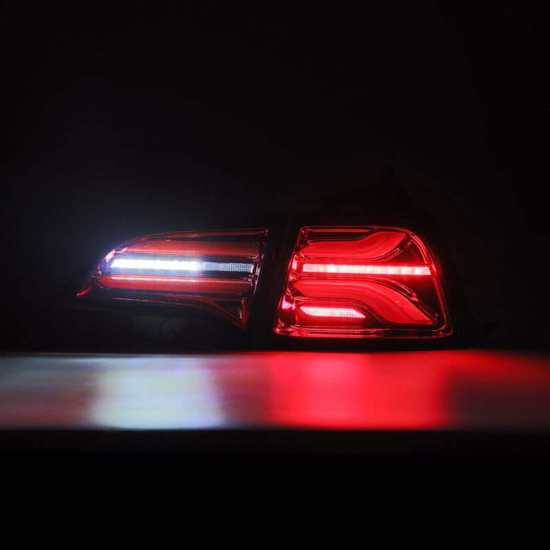AlphaRex 17-22 Tesla Model 3 PRO-Series LED Tail Lights Red Smoke w/Seq Sig-thumbmail-5