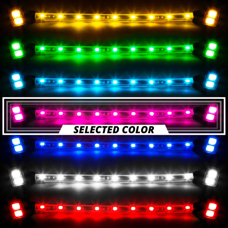 XK Glow Strip Single Color Underglow LED Accent Light Car/Truck Kit Pink - 8x24In Tube Car + 4x8In-thumbmail-1