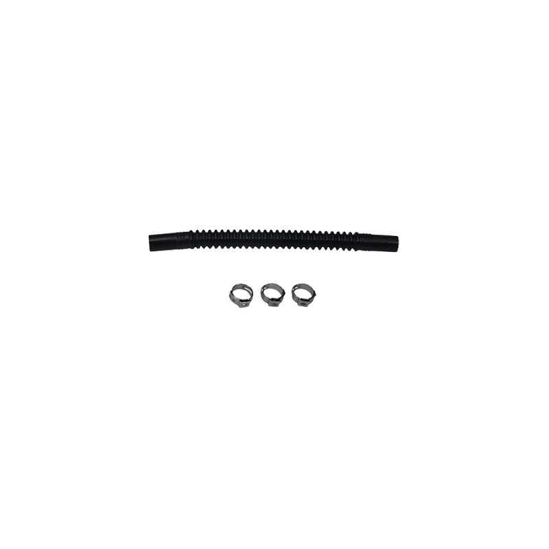 Deatschwerks Convoluted Tubing 150mm Length x 10mm ID Side 1 x 10mm ID Side 2 - Black-thumbmail-1