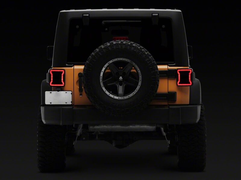 Raxiom 07-18 Jeep Wrangler JK Axial Series JL Style LED Tail Lights- Black Housing- Smoked Lens-thumbmail-7