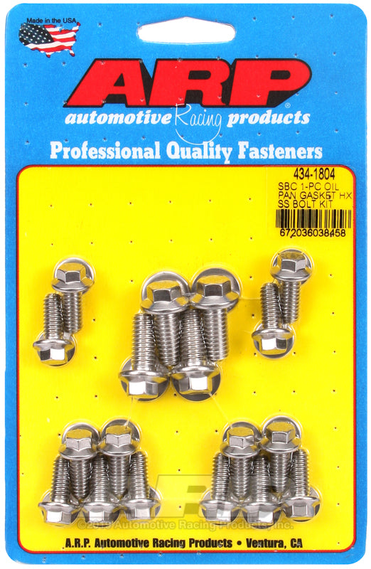 ARP SB Chevy 1-pc SS Hex Oil Pan Gasket Bolt Kit-thumbmail-1