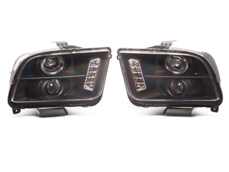 Raxiom 05-09 Ford Mustang Excluding GT500 LED Halo Projector Headlights- Blk Housing (Clear Lens)-thumbmail-9