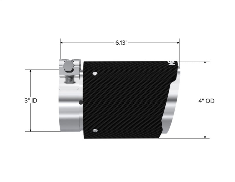 MBRP Universal Carbon Fiber Tip 3in ID / 4in OD Out / 6.13in Length Angle Cut Dual Wall-thumbmail-3