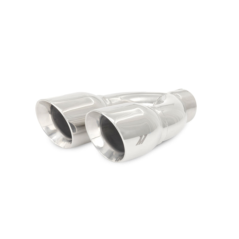 Mishimoto Universal Steel Muffler Tip 2.5in Inlet Dual Y Polished-thumbmail-2