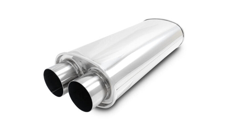 Vibrant Streetpower Oval Muffler 3.0in Dual Inlet/Outlet 18in Body Length-thumbmail-1