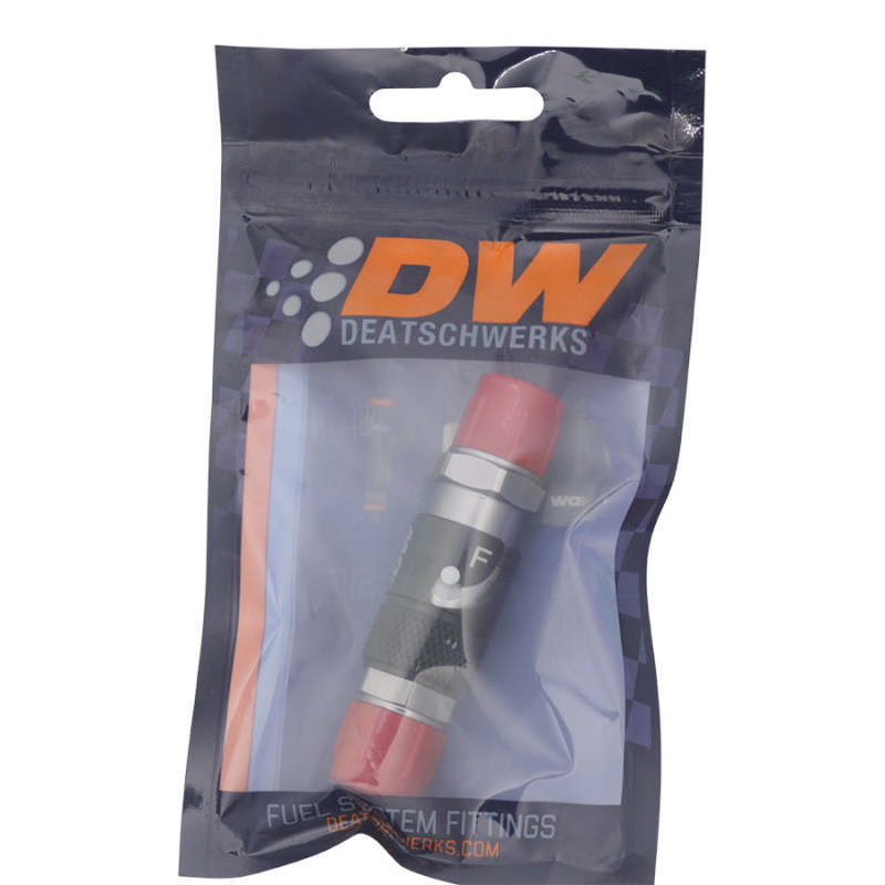 DeatschWerks 6AN Male Flare Quick Disconnect Dry Break Fitting - 2 Pieces Anodized Matte Black-thumbmail-2