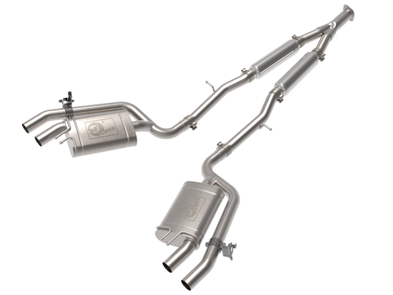aFe Gemini XV 3in to Dual 2-1/2in 304 SS Cat-Back Exhaust w/ Cut-Out 18-21 Kia Stinger L4-2.0L (t)-thumbmail-1