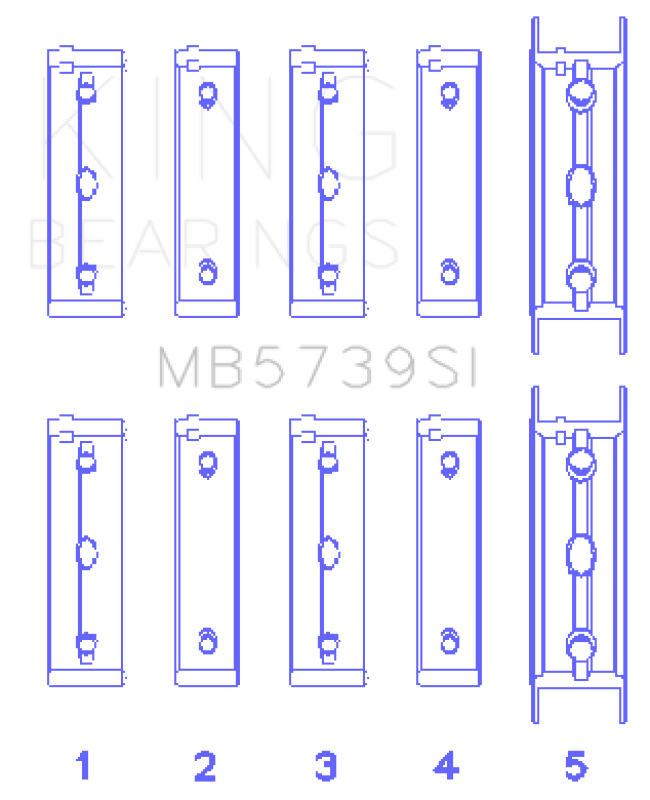 King Engine Bearings Subaru Ej20/Ej22/Ej25 Housing Bore + .002 (Size +0.75mm) Main Bearing Set-thumbmail-2
