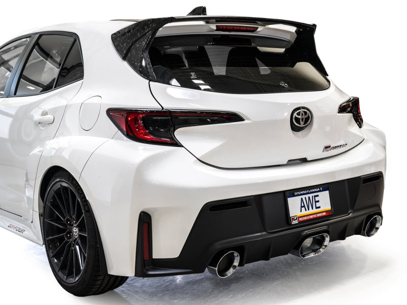 AWE 23-24 Toyota GR Corolla Track Edition Catback Exhaust - Chrome Silver Tips-thumbmail-5