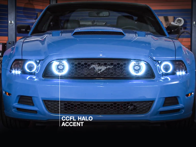 Raxiom 13-14 Ford Mustang GT CCFL Halo Fog Lights (Smoked)-thumbmail-9