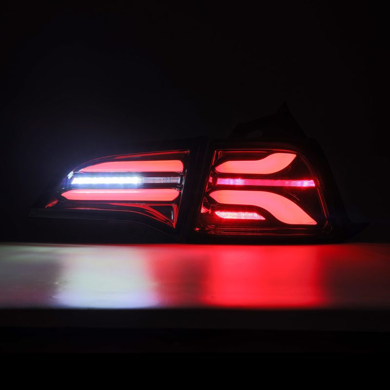 AlphaRex 17-22 Tesla Model 3 PRO-Series LED Tail Lights Jet Black w/Seq Sig-thumbmail-5