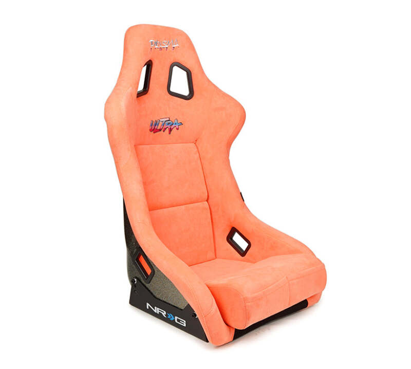 NRG FRP Bucket Seat ULTRA Edition W/ Grey Pearlized Back / Peach Microfiber Material - Large-thumbmail-3