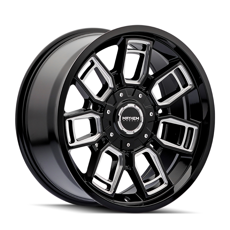 Mayhem 8118 Ordiance 20x9 / 6x135/139.7 BP / 106.1mm Hub Gloss Black Wheel w/ Milled Spokes