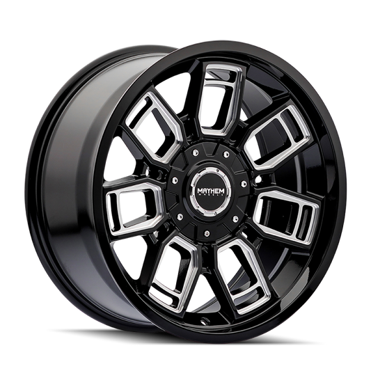 Mayhem 8118 Ordiance 20x9 / 6x135/139.7 BP / 106.1mm Hub Gloss Black Wheel w/ Milled Spokes