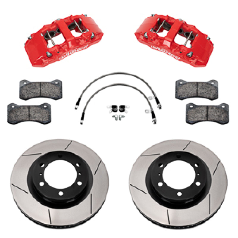 Wilwood 24-25 Toyota Tacoma Front Aero6-DM Big Brake Kit 13.38 In Rotor/w Lines - Red-thumbmail-1