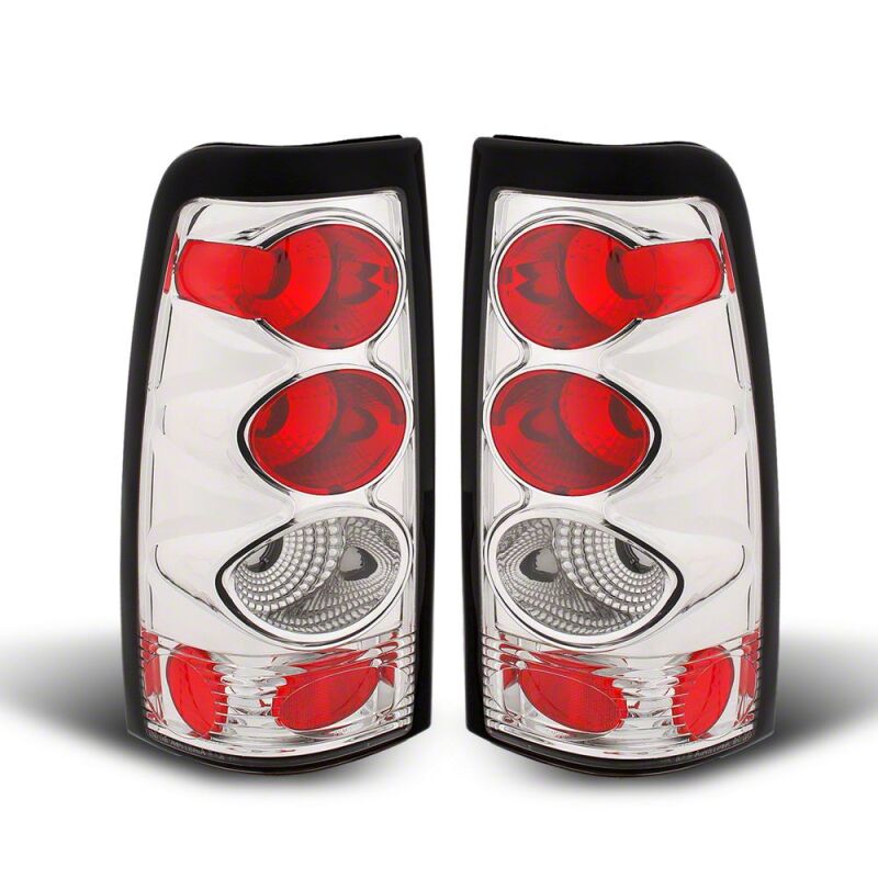 Raxiom 99-02 Chevrolet Silverado 1500 Fleetside Axial Series Tail Lights- Chrome - Red/Clear Lens-thumbmail-1