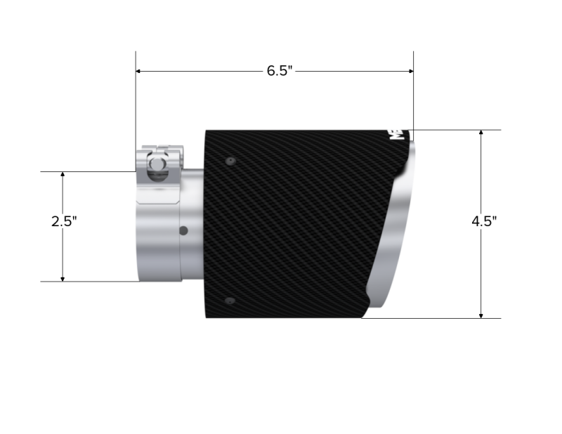 MBRP Universal Carbon Fiber Tip 2.5in ID / 4.5in OD Out / 6.5in Length Angle Cut Dual Wall-thumbmail-2