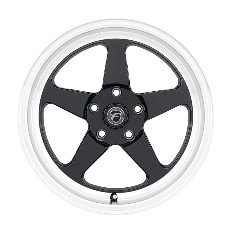 Forgestar 18x5 D5 Drag 5x120.65 ET-10 BS 2.6 Gloss BLK / Diamond Lip 78.1 Bore-thumbmail-2