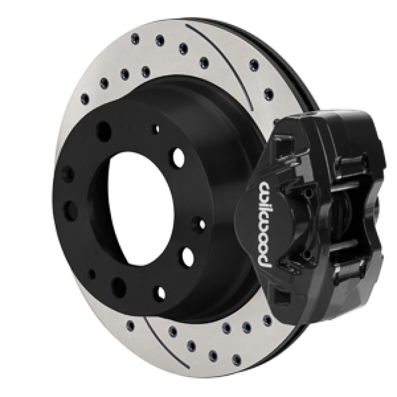 Wilwood 69-83 Porsche 911 D31 11.42in. Rear Brake Kit w/ Flex Lines - Drilled Rotors (Black)-thumbmail-1