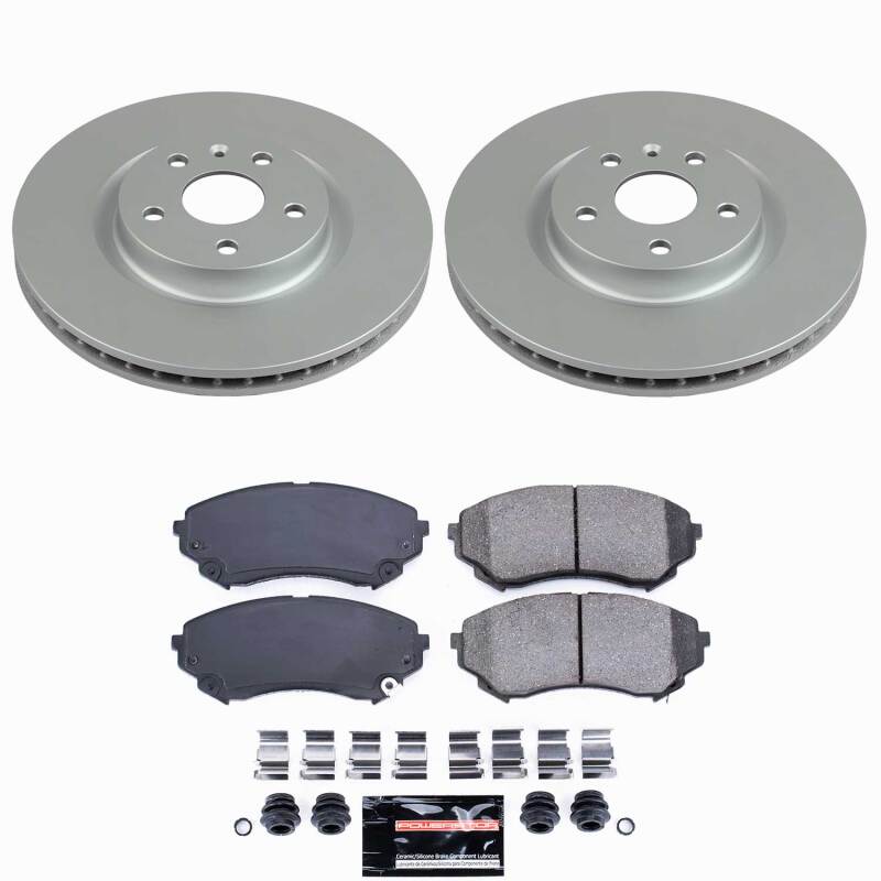 Power Stop 08-14 Cadillac CTS Front Z23 Coated Brake Kit-thumbmail-1