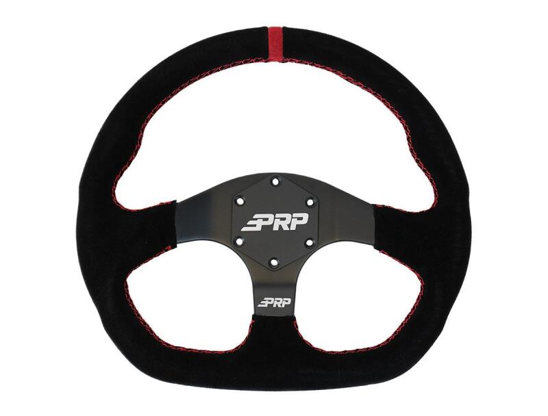 PRP Suede D-Shape Steering Wheel - Red-thumbmail-1