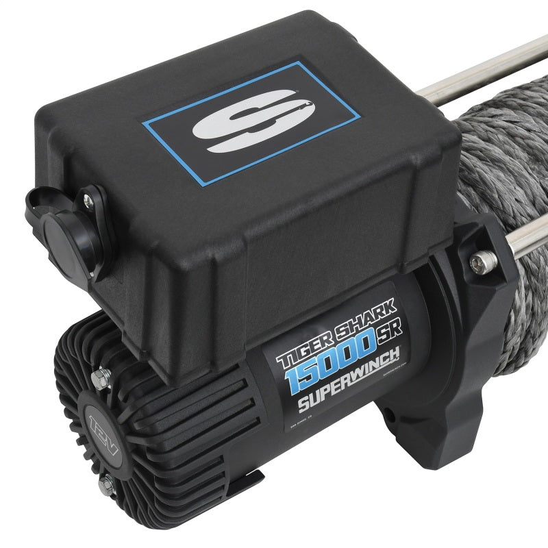 Superwinch 15000 LBS 12V DC 15/32in x 78ft Synthetic Rope Tiger Shark 15000SR Winch-thumbmail-7