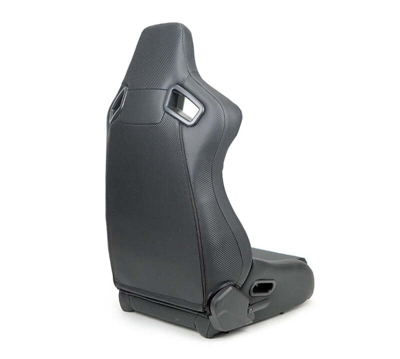 NRG Omega Reclinable Racing Seat (Pair) Black with Black Carbon Vinyl Back-thumbmail-7
