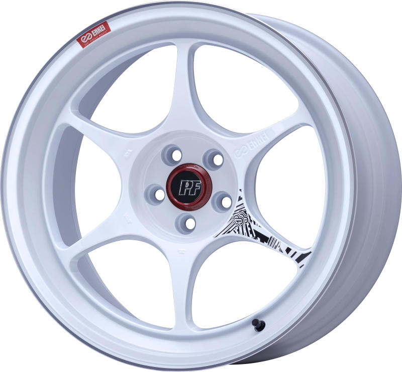Enkei PF06 18x8in 5x114.3 BP 45mm Offset 75mm Bore White Machined Wheel-thumbmail-1