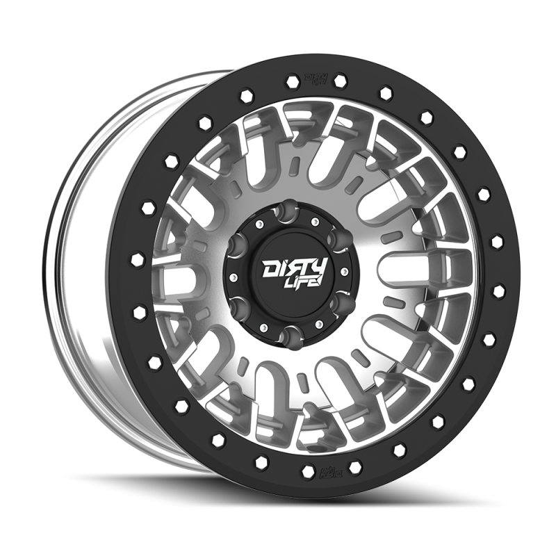 Dirty Life DT-3 17X9 6x139.7 -12 Offset - Machined Finish w/ Simulated Beadlock-thumbmail-1