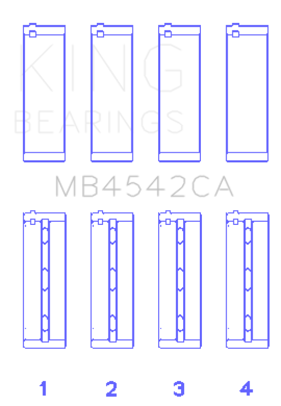 King Engine Bearings Nissan Vq20DE/Vq25Dd/Vq30DE/Dd/DET/Vq35DE (Size +0.25mm) Main Bearing Set-thumbmail-2
